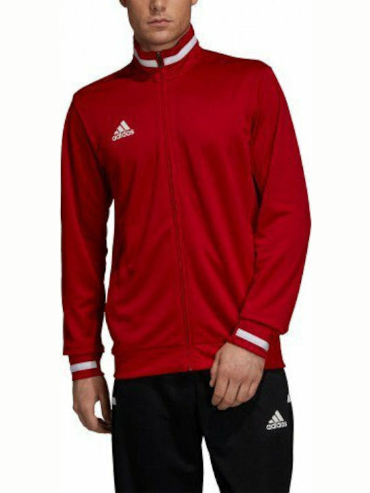 Adidas Team 19 Мъжка Суитшърт Жакет с Джобове Червен