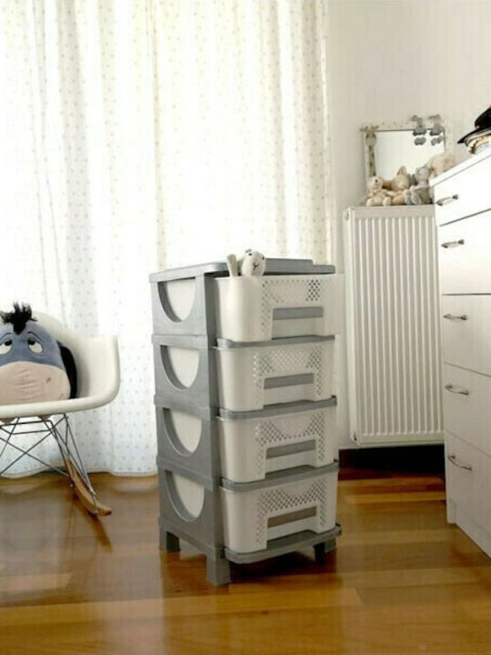 Homeplast Ouma Plastic Drawer Unit 5 Tiers Gray 42x38x95cm