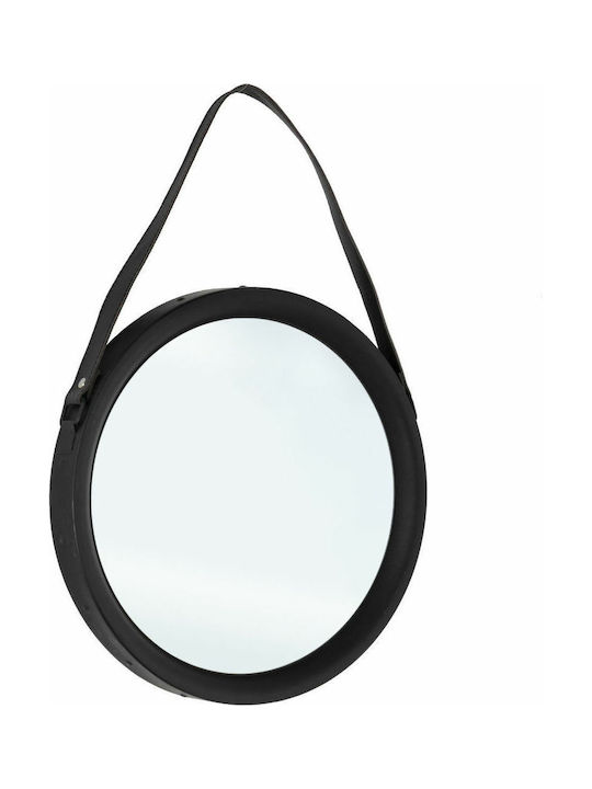 Bizzotto Rind Wall Mirror with Black Metallic Frame Diameter 44cm 1pcs