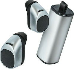 Forever TWE-200 In-Ear Bluetooth Freisprecheinrichtung Kopfhörer mit Schweißbeständigkeit und Ladehülle Silber