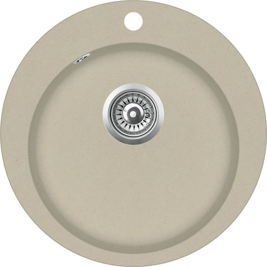 vidaXL Drop-In Spüle aus Verbundgranulat B50.5xT50.5cm Beige