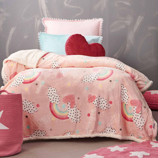Palamaiki Pătură Pepinieră Swaddling pături Smile Fleece Roz 80x90cm