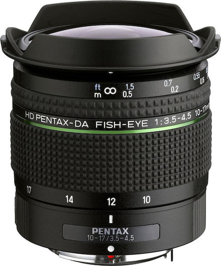 Pentax Crop Φωτογραφικός Φακός HD DA 10-17mm f/3.5-4.5 ED Fisheye / Ultra-Wide Zoom για Pentax K Mount Μαύρος