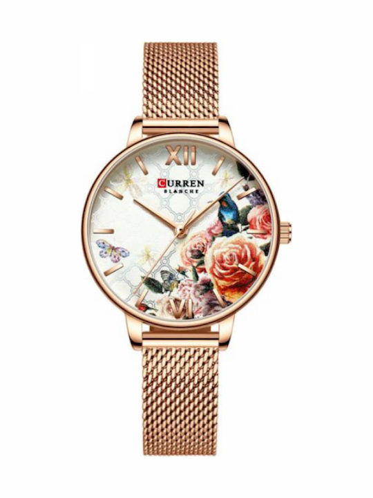 Curren Ceas de Damă cu Rose Gold Brățară Metalică