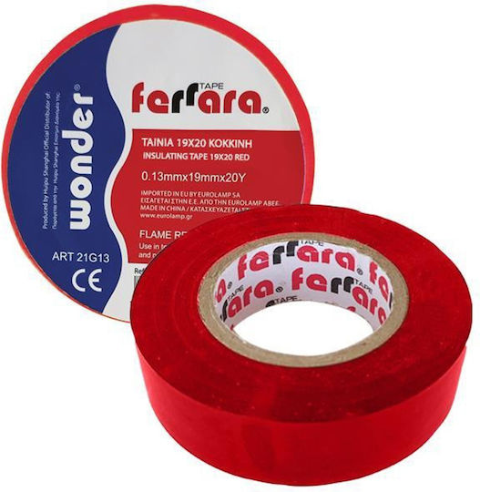 Eurolamp Insulation Tape 19mm x 20m Red
