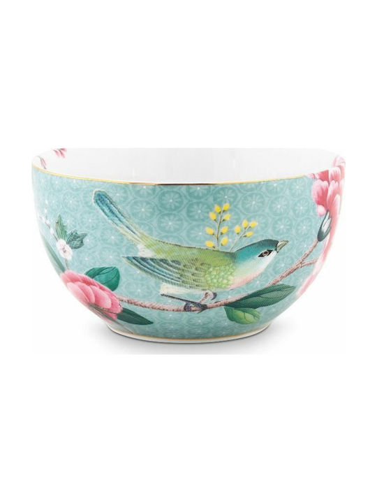 PiP Studio Blushing Birds Porcelain Cereal Bowl Blue with Diameter 12cm 1pcs