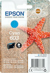 Epson 603 Μελάνι Εκτυπωτή InkJet Κυανό (C13T03U24010)