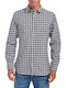 Jack & Jones Men's Shirt Long Sleeve Cotton Checked Navy Blue