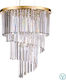 Ideal Lux Kronleuchter 12xE14 Ø50cm mit Kristallen Gold 213521