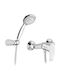 Ottone Meloda Kiwi Mischung Bade- / Duscharmatur Dusche Komplettes Set Silber