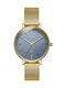 Vogue Mirror Watch with Gold Metal Bracelet