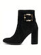 600 Wildleder Stiefeletten Damen Schwarz