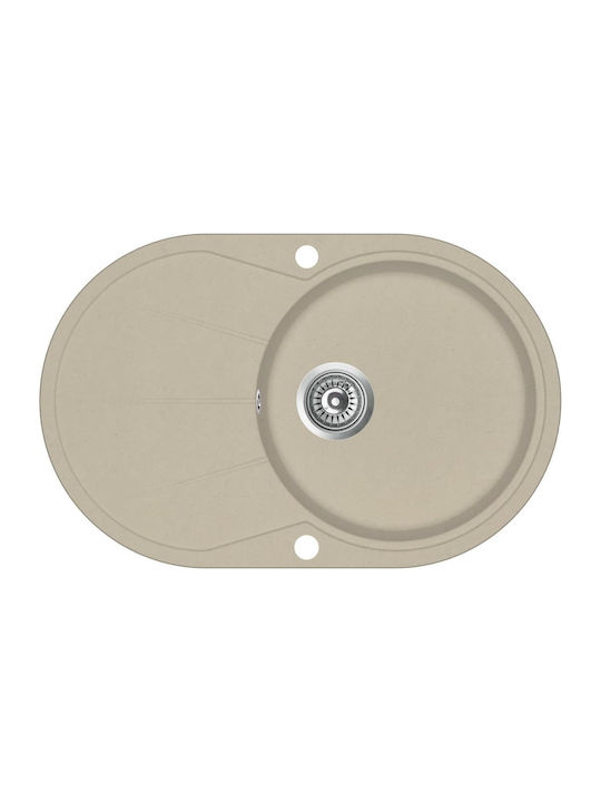 vidaXL Drop-In Spüle aus Verbundgranulat B78xT5...
