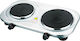 Telemax YQ200D-3S Enamel Countertop Double Burner Inox