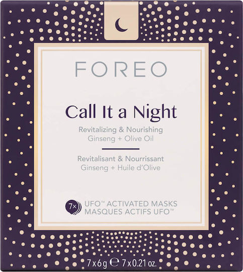 Foreo Call It A Night Μάσκα Ομορφιάς Προσώπου Νύχτας για Αναζωογόνηση 7τμχ