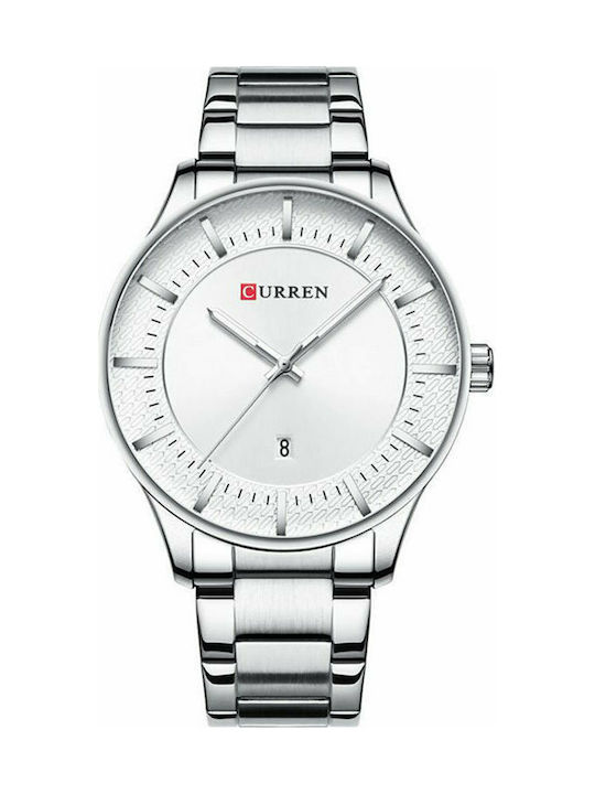 Curren Watch Battery with Metal Bracelet White