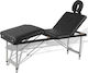 vidaXL Aluminum Portable/Folding Black Massage and Physiotherapy Bed 186x68cm 4 Positions