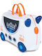 Trunki Skye Spaceship Детска Куфара За Пътуване Кабинен Твърд Бяла С 4 Колела Височина 31см