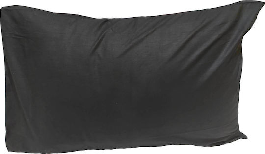 Le Blanc Cotton Line Pillowcase Set with Envelope Cover Black 50x70cm.
