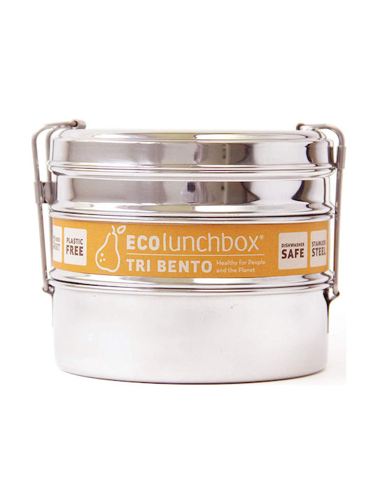 Ecolunchbox Tri Bento Δοχείο Φαγητού Inox Ασημί 1100ml