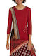 Desigual Women's Blouse Long Sleeve Red