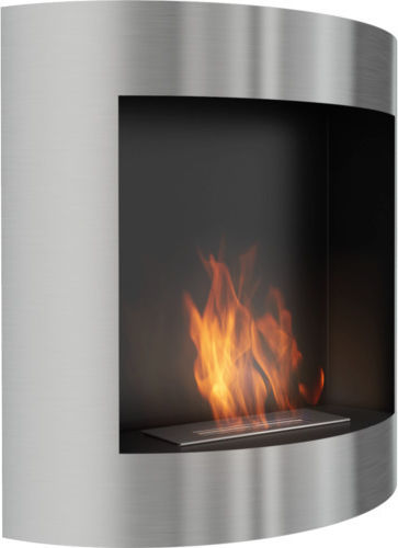 Kratki Rounded Tuv Wandmontiert Bioethanol Kamine Innenbereich Inox 77.9x26x81cm