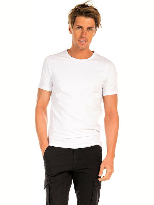 Jack & Jones Basic O-Neck Bluza Bărbătească cu Mânecă Scurtă Polo Albă