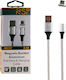 NSP NSP Плетена / Магнитен USB 2.0 до микро USB кабел Сребрист 1м 1бр