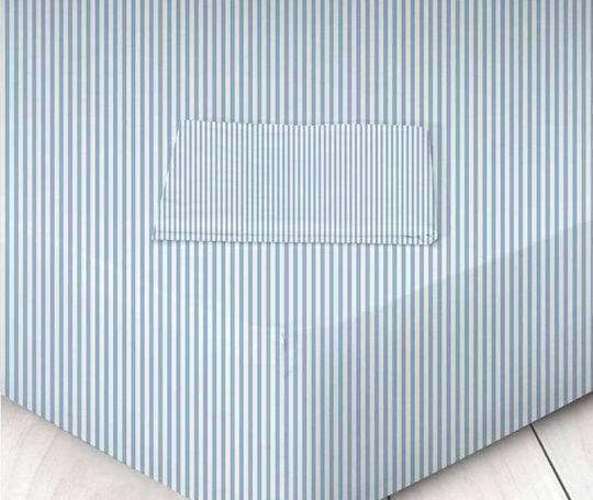 Marwa Чаршаф Единично с Ластик 100x200+25см. Striped Blue Изчервено синьо