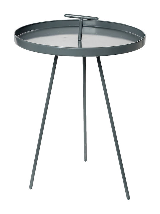 Round Metal Side Table Gray L48xW48xH48cm