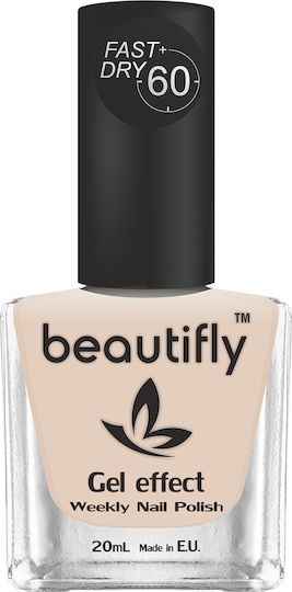 Beautifly Glossy Βερνίκι Νυχιών Μακράς Διαρκείας Quick Dry 230 Creme Brulee 20ml