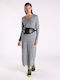 Pepe Jeans Maxi Dress Knitted Gray