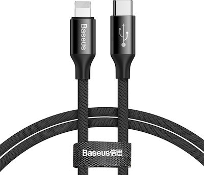 Baseus Yiven Împletit USB-C la Cablu Lightning 60W Negru 1m (CATLYW-C01)