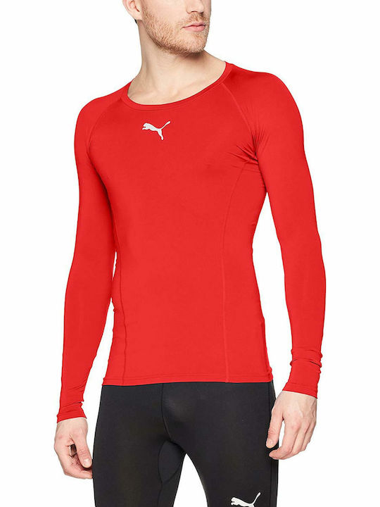 Puma Liga Baselayer Мъжко Спортно Тениска с Къс Ръкав Червен