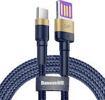 Baseus Cafule Braided USB 2.0 Cable USB-C male - USB-A male Μπλε 1m (CATKLF-PV3)