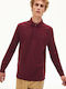 Lacoste Herren Langarmshirt Polo Burgundisch