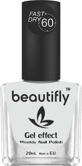 Beautifly Glänzendes Lang anhaltendes Nagellack Schnelltrocknend 210 Solides Weiß 20ml