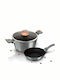 Berlinger Haus Moonlight Collection Cookware Set of Aluminum with Non-stick Coating Grey 3pcs