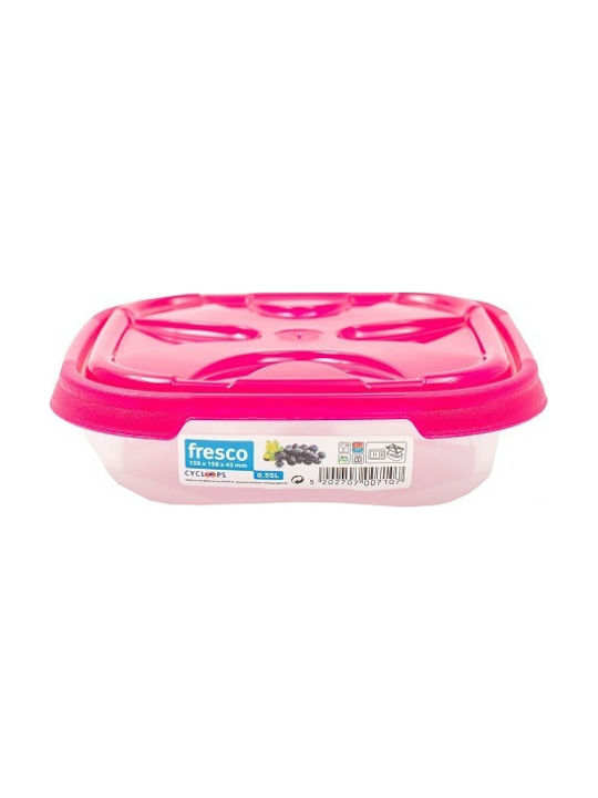 Cyclops Fresco Lunch Box Plastic Ροζ Suitable for for Lid for Microwave Oven 550ml 1pcs