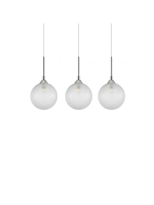 Luma Pendant Light Three-Light Rail Frost Chrome