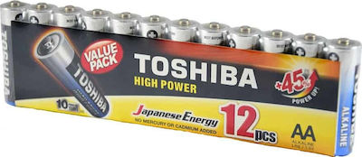 Toshiba High Power Αλκαλικές Μπαταρίες AA 1.5V 12τμχ