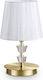 Ideal Lux Pegaso TL1 Μεταλλικό Πορτατίφ για Ντουί E14 με Λευκό Καπέλο και Χρυσή Βάση