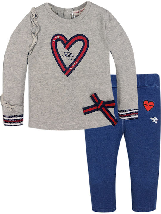 Evita Kids Set with Leggings Winter 2pcs Red Σετ Κολάν & Φούτερ