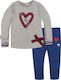 Evita Kids Set with Leggings Winter 2pcs Red Σετ Κολάν & Φούτερ