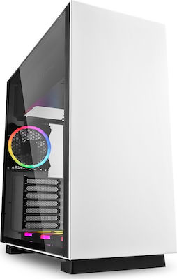 Sharkoon Pure Steel RGB Gaming Midi Tower Computer Case with Window Panel White