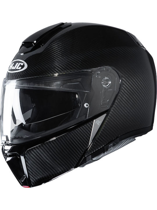 HJC RPHA90s Carbon Flip-Up Helmet with Sun Visor DOT 1470gr Solid Black KR5087