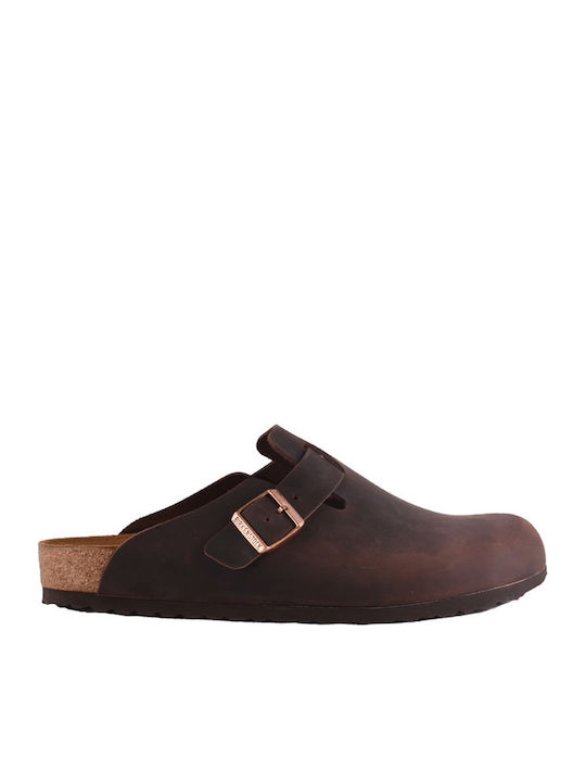 Birkenstock Boston Ανδρικά Δερμάτινα Ανατομικά Σαμπό Καφέ Birkenstock Boston Ανδρικά Δερμάτινα Ανατομικά Σαμπό Καφέ