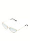 adidas Women's Sunglasses with Gold Metal Frame and Light Blue Gradient Lens AOM012-120032