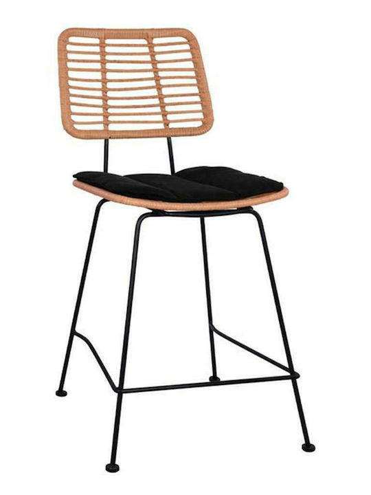 Σκαμπό Μπαρ Εξωτερικού Χώρου Rattan Allegra Καφέ 55x56x107cm