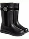 Mayoral Kids Leather Boots with Zipper Black